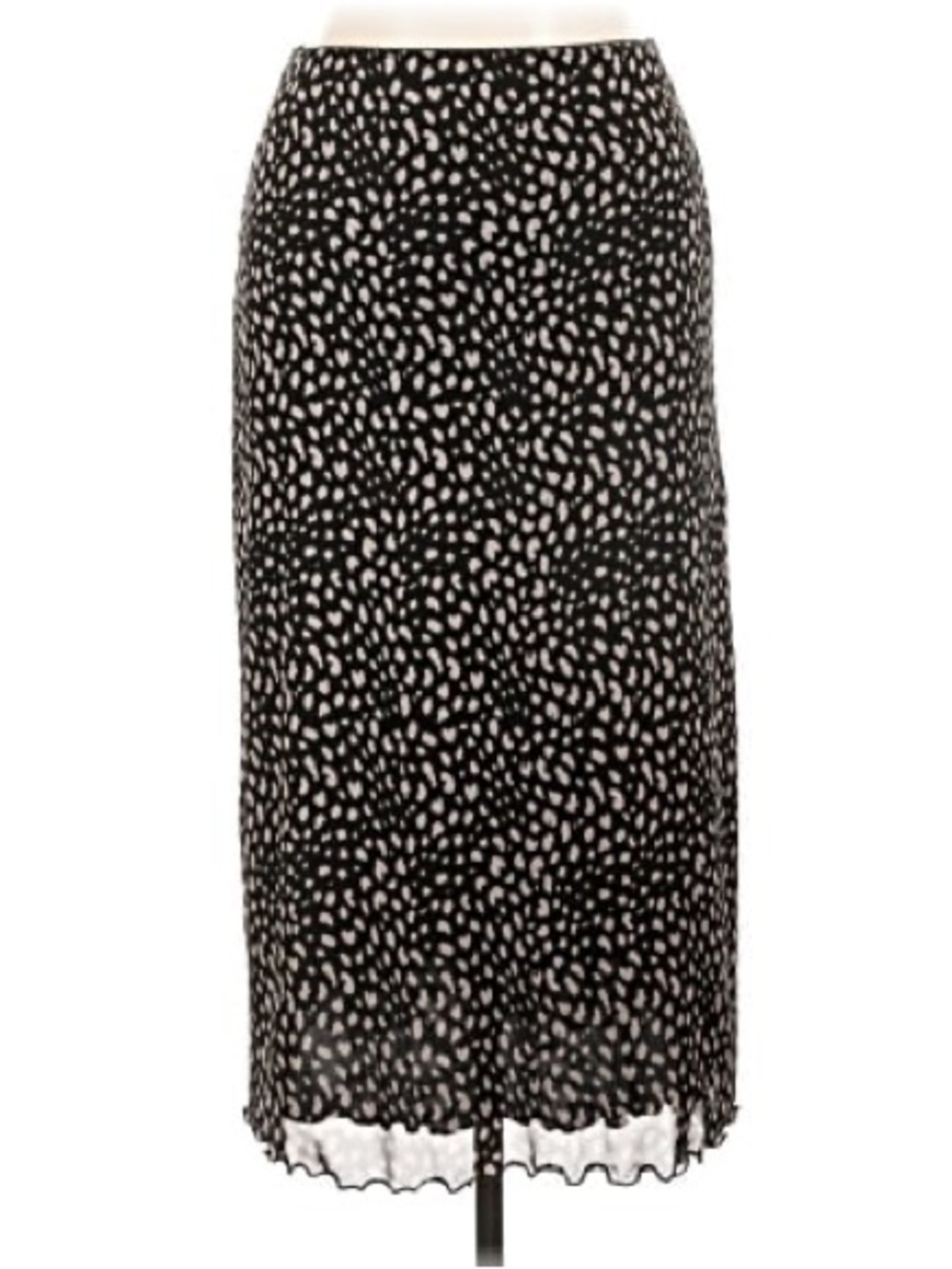 URBAN Romantics Black and White Animal Print Midi Skirt